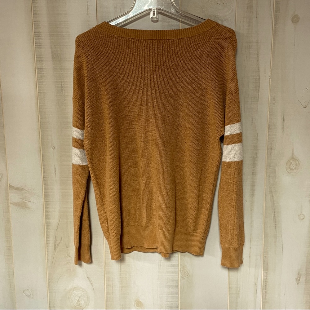 American Eagle Tan Brown Henley Long Sleeve Top w Buttons Sz S - Picture 5 of 5